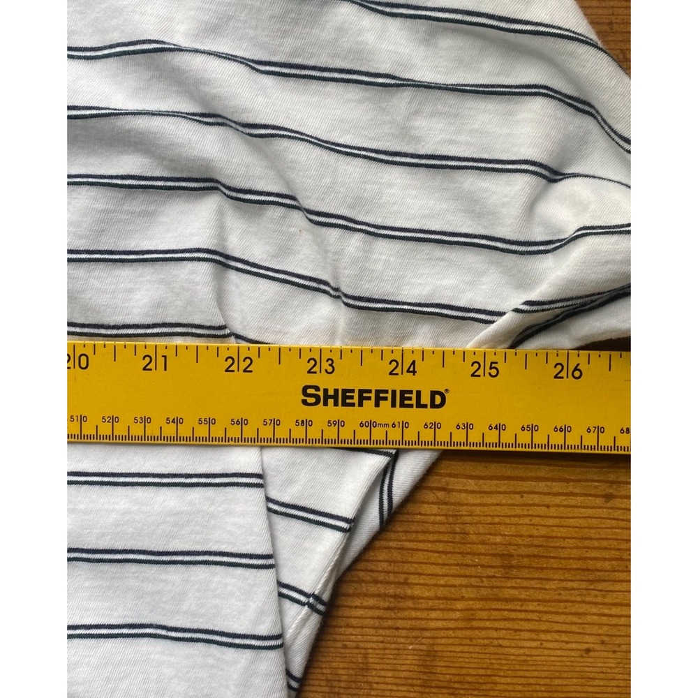 Frank & Eileen Tee Lab  Shirt Top Womens Small White Black Stripes Nautical - Picture 6 of 9